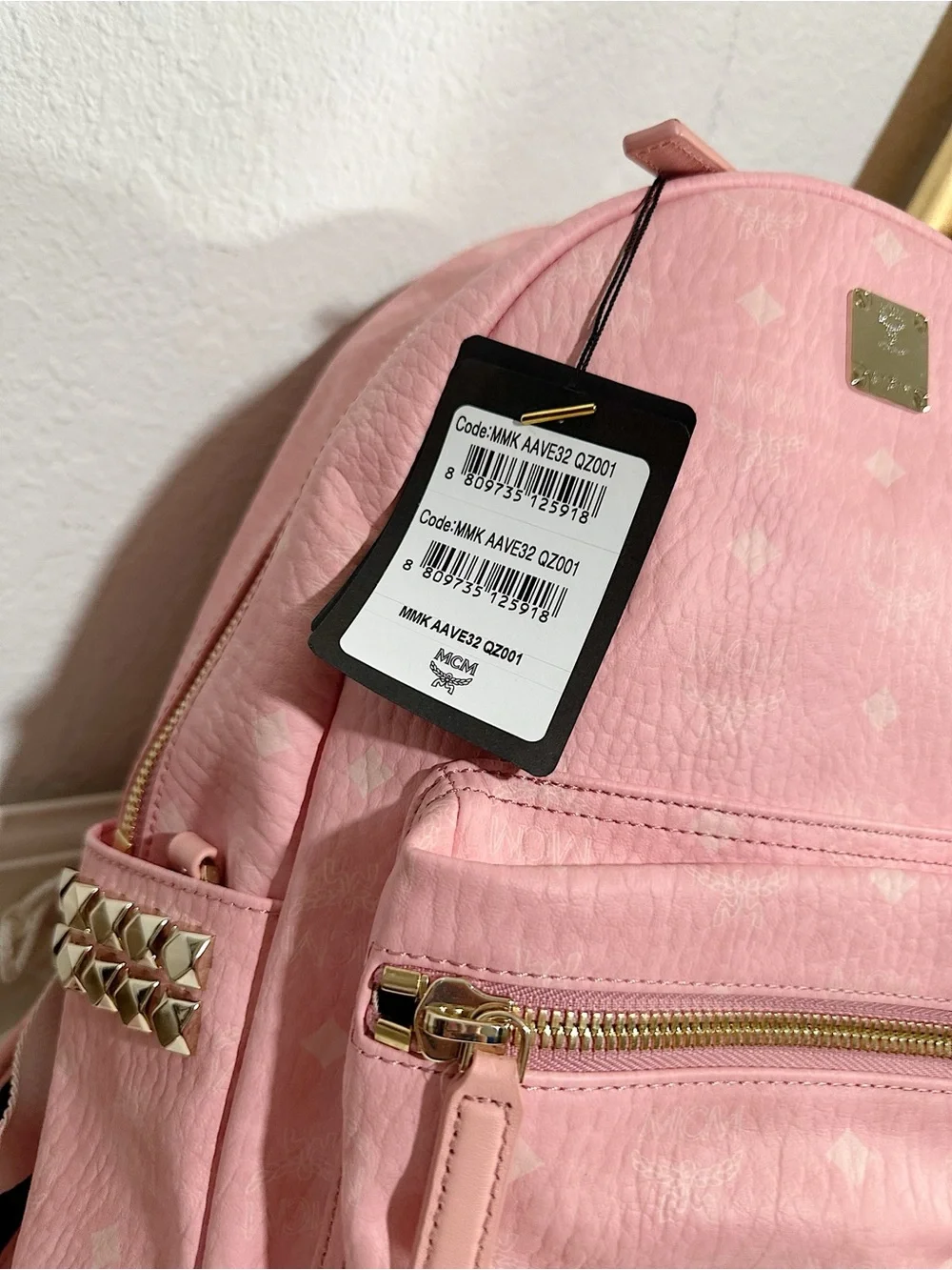 New With Tags/Dust Bag MCM Rare Stark VI Visetos Large Backpack in Blossom Pink
